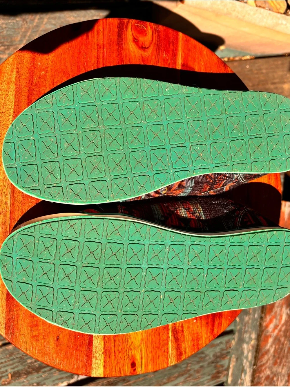 Hooey Multicolor Aztec Canvas Boat Shoes with Teal Laces